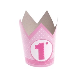 Corona 1° Compleanno Rosa 