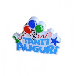 Scritta polistirolo "tanti Auguri" azzurro