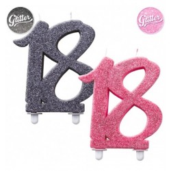 Candelina 18 anni nera glitter