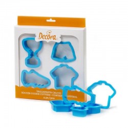 Tagliapasta Set 4 Pezzi Tema Calcio in plastica Decora