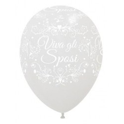 Palloni ad elio 12" Matrimonio Bianco