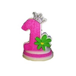 Alzatina 1° Compleanno Rosa