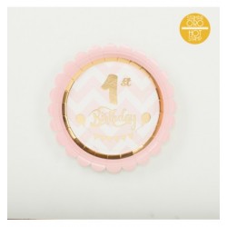 Piatto Primo compleanno baby chic rosa