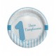 Piatto 1°Compleanno celeste