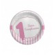 Piatto 1°Compleanno rosa