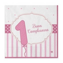 Tovaglioli 1°Compleanno rosa