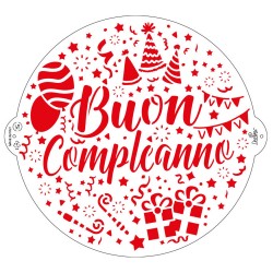 Stencil buon compleanno Decora